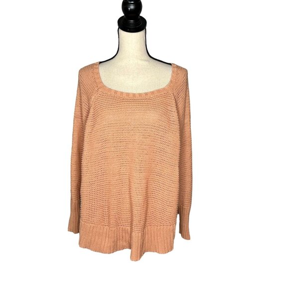 LC Lauren Conrad Coral Square Neck Knit Pullover Sweater Women's Size Medium M - Picture 7 of 7